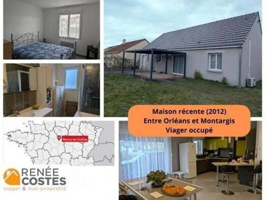 Maison en viager occupé Bouquet 43 300 € 3 pièces 2 chambres 81 m² 561 m² de terrain Neuvy-en-Sullias 45510