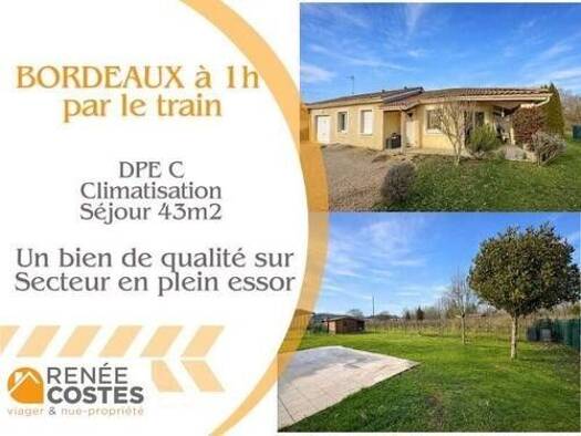 Maison en viager occupé Bouquet 78 475 € 4 pièces 3 chambres 101 m² 819 m² de terrain Pineuilh 33220