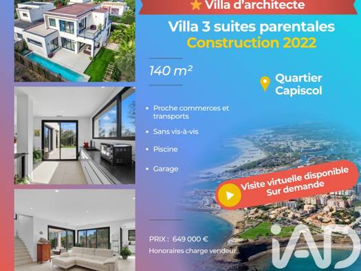 Maison à vendre 649 000 € 5 pièces 3 chambres 140 m² 315 m² de terrain Coopérative Agde 34300