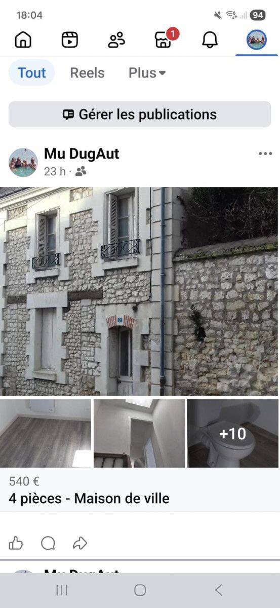 Maison 3 pièces 100 m² · à Preuilly-sur-Claise · 100 m² · 560 €