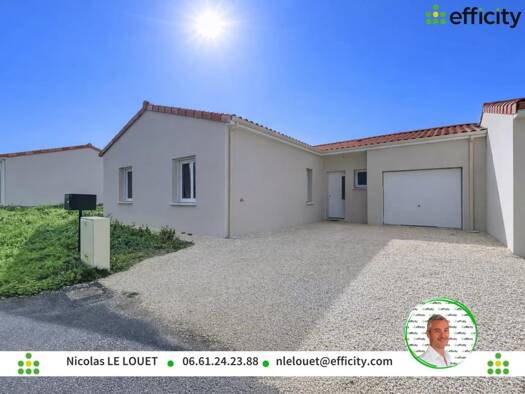 Maison de plain-pied à vendre 199 000 € 4 pièces 3 chambres 90 m² 519 m² de terrain Fouquebrune 16410