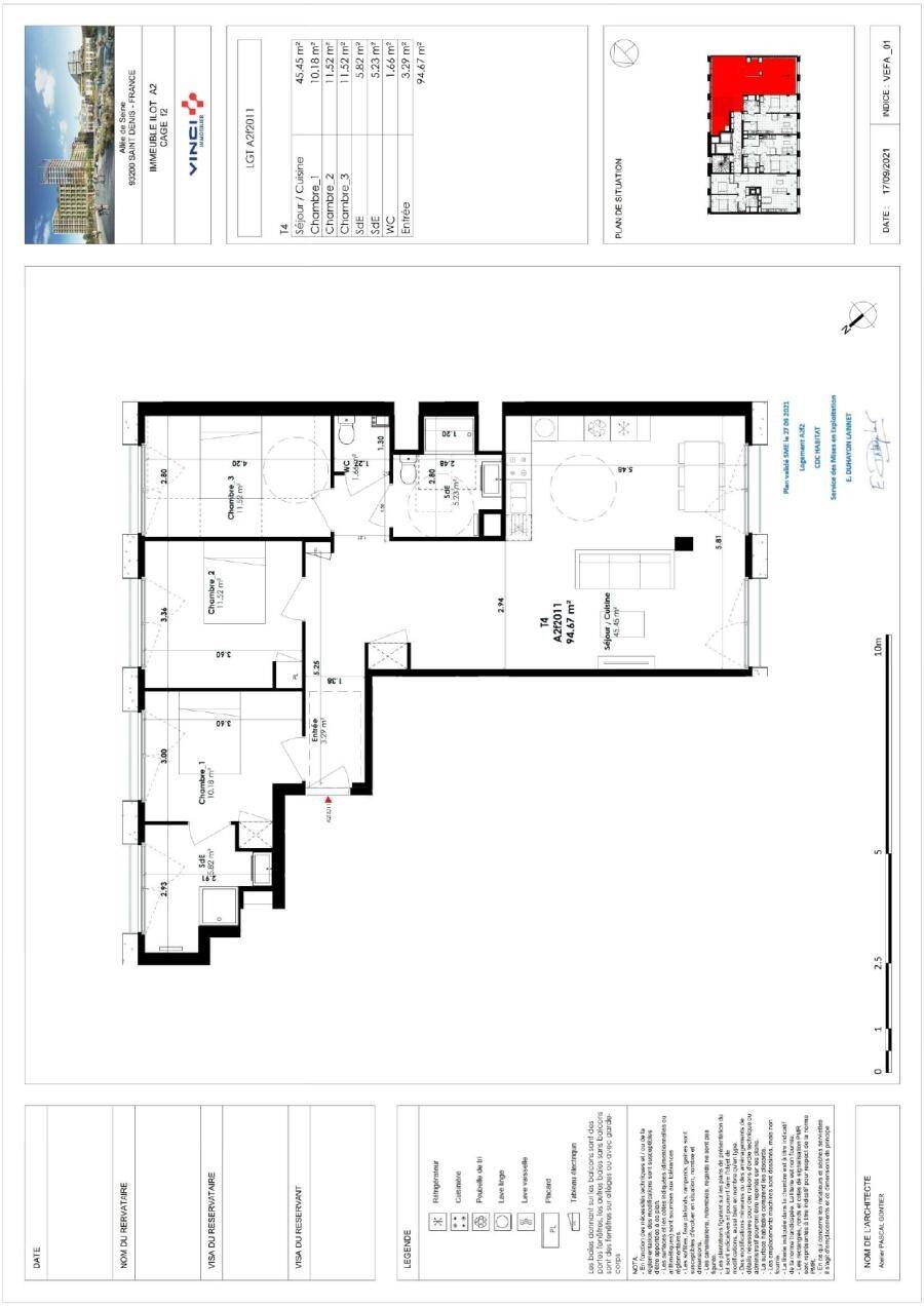 Appartement 4 pièces 95 m² · à Saint-Denis · 95 m² · 1 639 €/mois