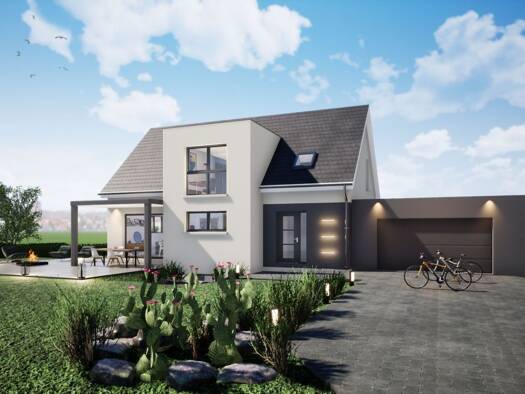 Terrain avec maison neuve à vendre 460 500 € 6 pièces 4 chambres 140 m² 957 m² de terrain Sud Soultz-Haut-Rhin 68360