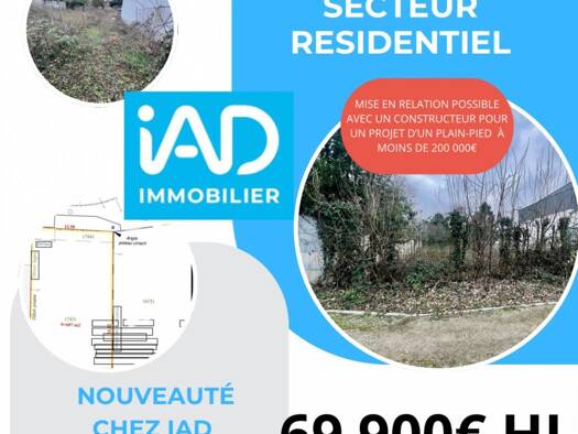 Terrain constructible à vendre 69 900 € 607 m² de terrain Grand Moulin Harnes 62440