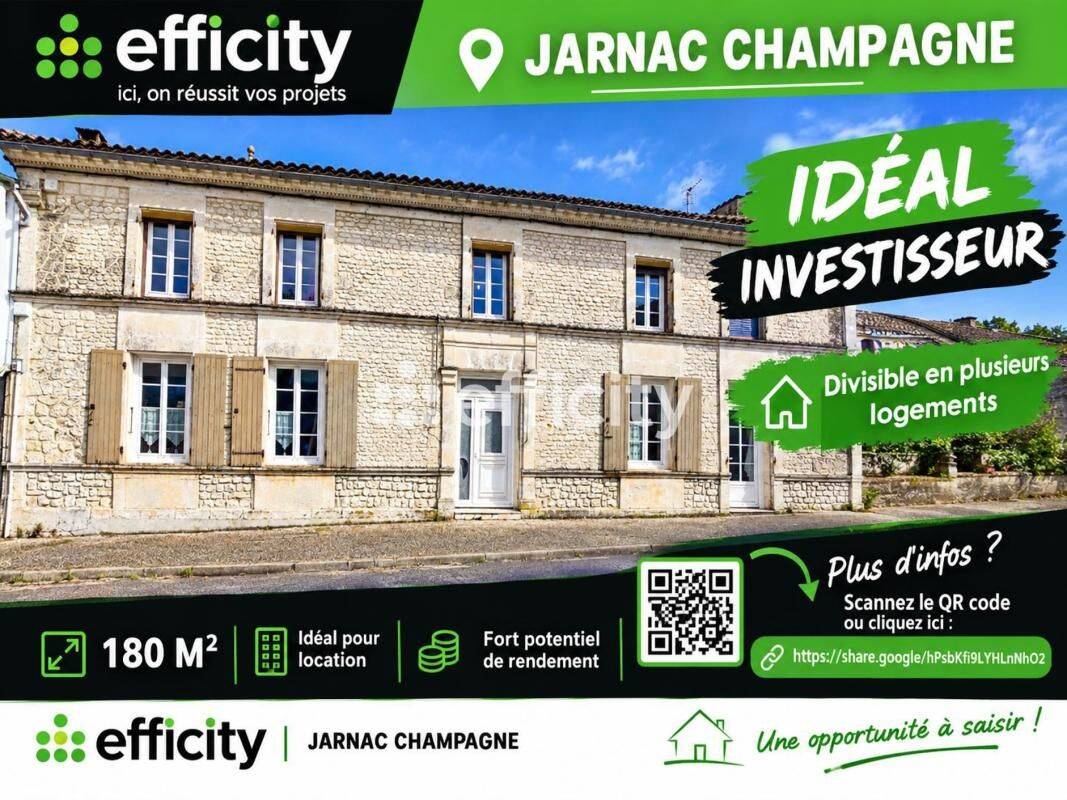 Maison 6 pièces 180 m² · à Jarnac-Champagne · 180 m² · 134 200 €