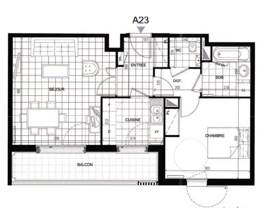 Appartement 2 pièces 54 m² · à Trappes · 53,8 m² · 864 €/mois