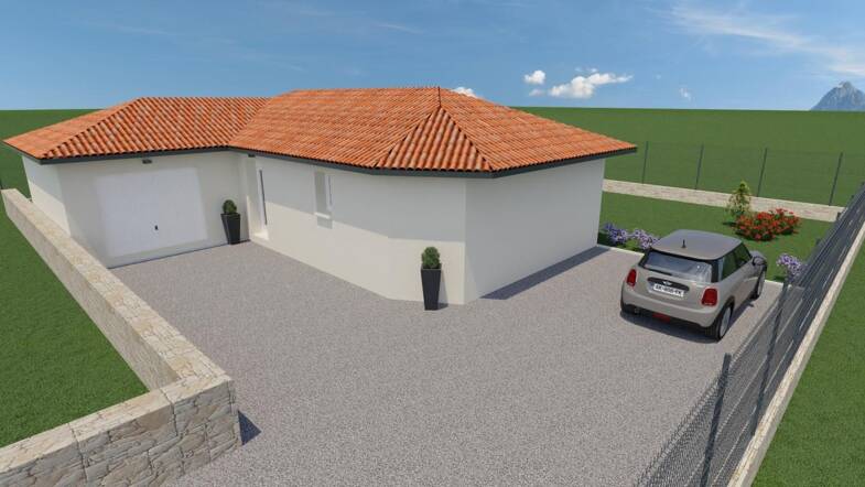 Maison de plain-pied à vendre 267 000 € 4 pièces 3 chambres 73 m² 350 m² de terrain Nivolas-Vermelle 38300