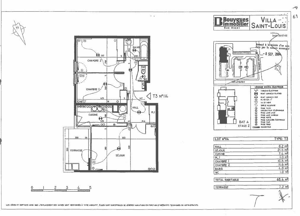 Appartement 3 pièces 65 m² · à Bordeaux · 65,4 m² · 888 €/mois
