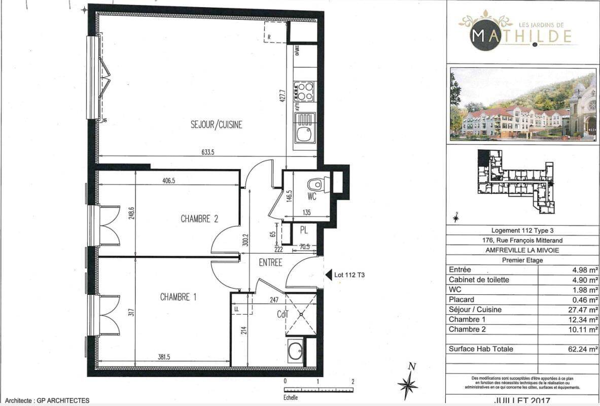 Appartement 3 pièces 61 m² · à Amfreville-la-Mi-Voie · 61 m² · 780 €