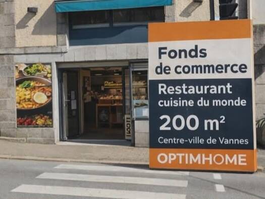 Restaurant à vendre Fonds de commerce 129 400 € 200 m² d'espace de restauration Ouest Péri-Centre Ville Vannes 56000