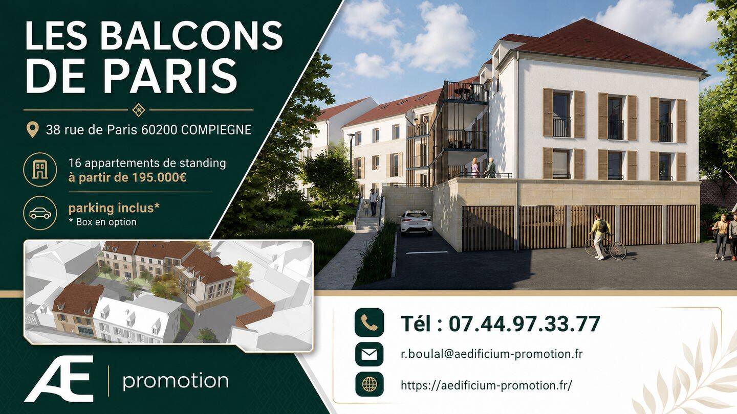 Appartement 2 pièces 37 m² · à Compiègne · 37 m² · 210 000 €