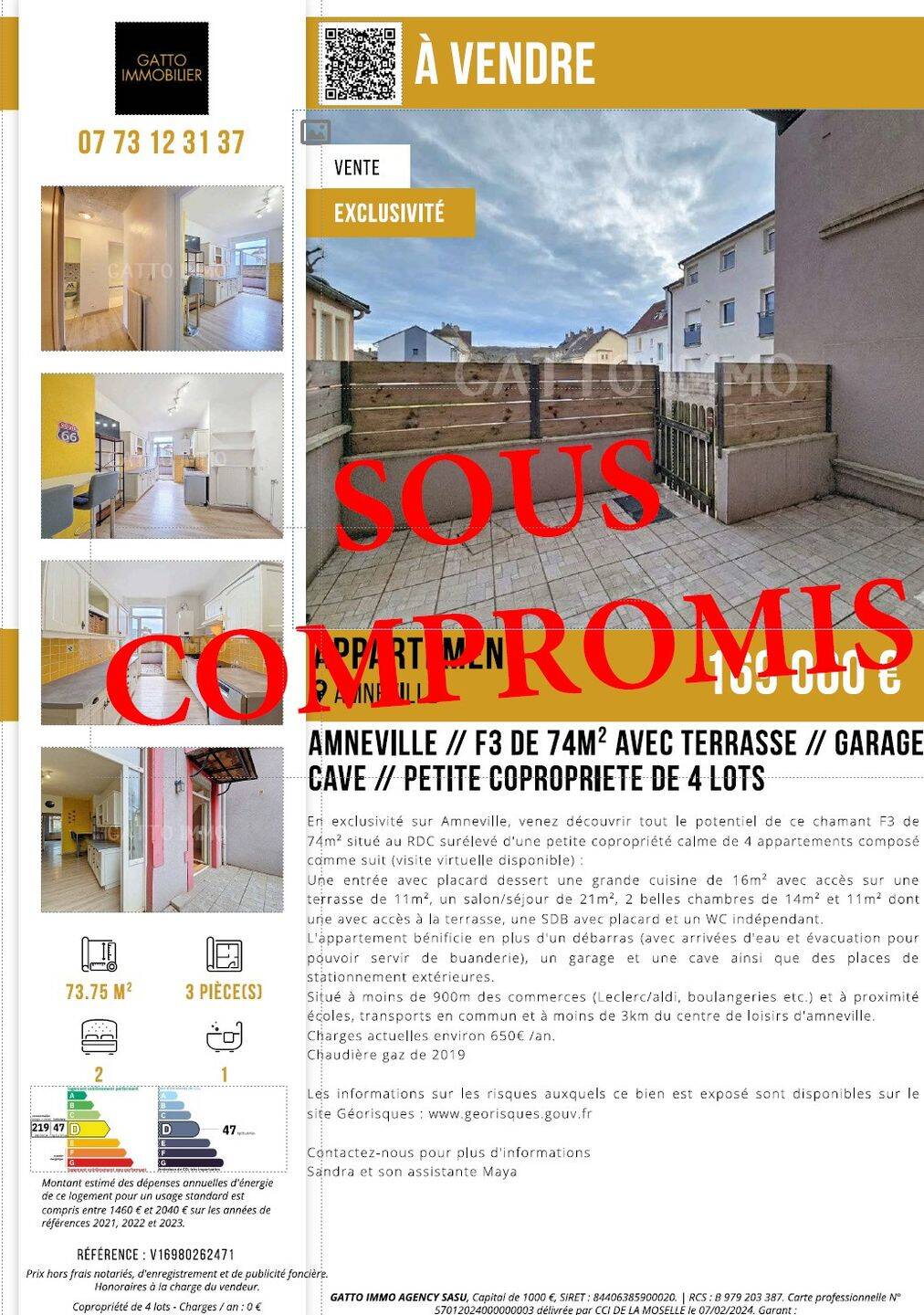 Appartement 3 pièces 74 m² · à Amnéville · 73,8 m² · 139 000 €